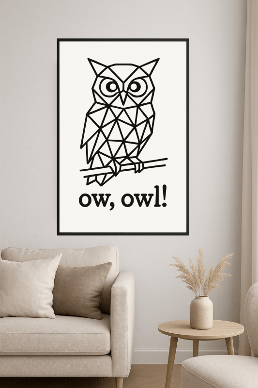 Geometrystyczny Druk Sowy - CasaNookDecor