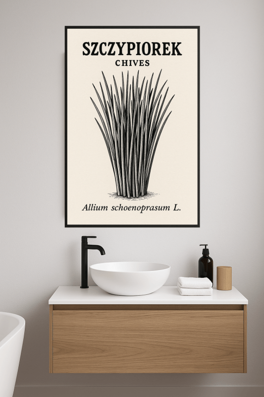 Ilustracja Botaniczna Szczypiorku - CasaNookDecor