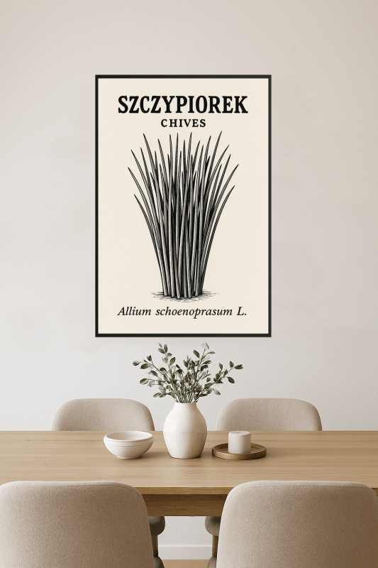 Ilustracja Botaniczna Szczypiorku - CasaNookDecor