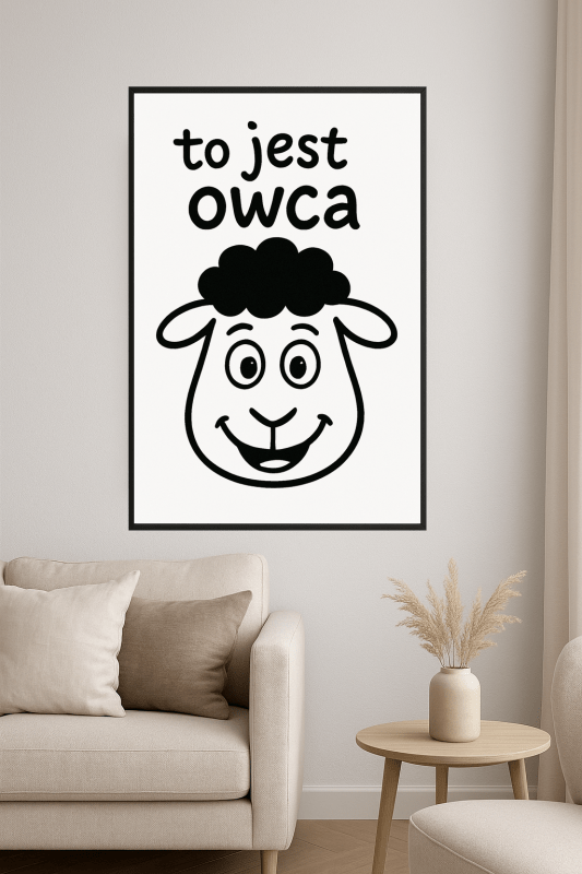 Ilustracja Kreskówkowej Owcy - CasaNookDecor