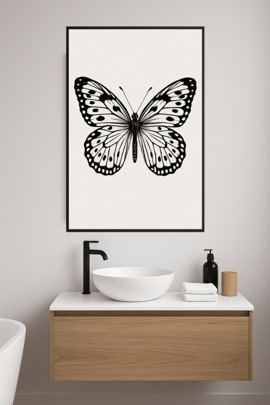 Ilustracja Motyla Czarno - Białego - CasaNookDecor