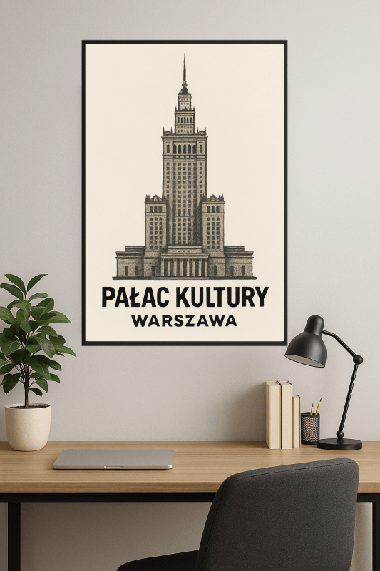Ilustracja Pałacu Kultury w Warszawie - CasaNookDecor
