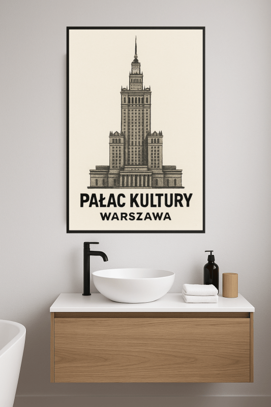 Ilustracja Pałacu Kultury w Warszawie - CasaNookDecor