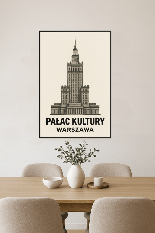 Ilustracja Pałacu Kultury w Warszawie - CasaNookDecor
