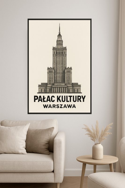 Ilustracja Pałacu Kultury w Warszawie - CasaNookDecor