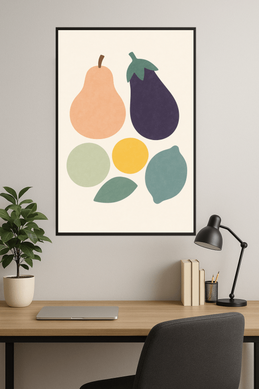 Ilustracja Pastelowych Owoców - CasaNookDecor