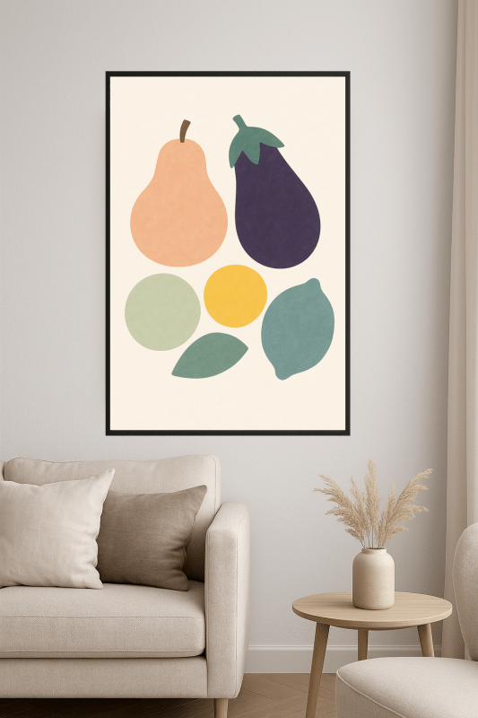 Ilustracja Pastelowych Owoców - CasaNookDecor