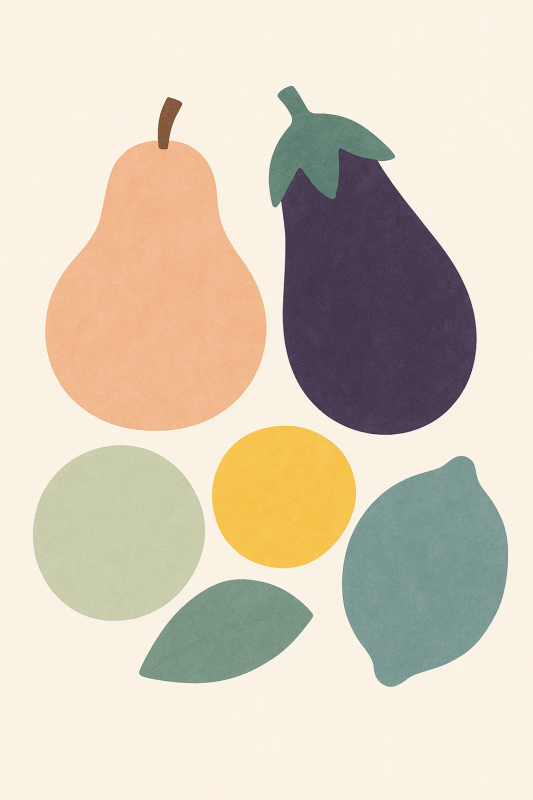 Ilustracja Pastelowych Owoców - CasaNookDecor