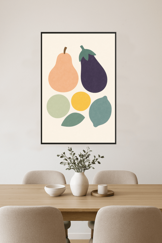 Ilustracja Pastelowych Owoców - CasaNookDecor