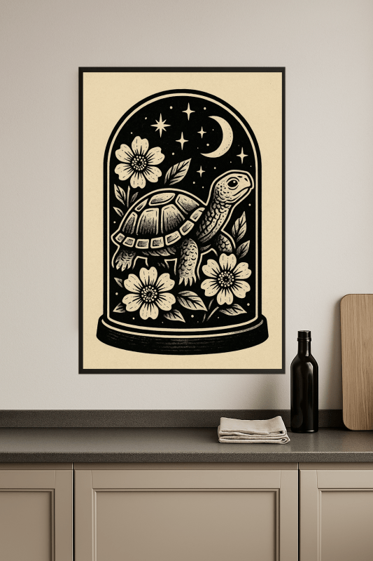 Ilustracja Szklanej Kopuły Żółwia - CasaNookDecor