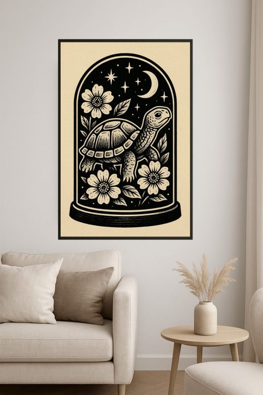Ilustracja Szklanej Kopuły Żółwia - CasaNookDecor
