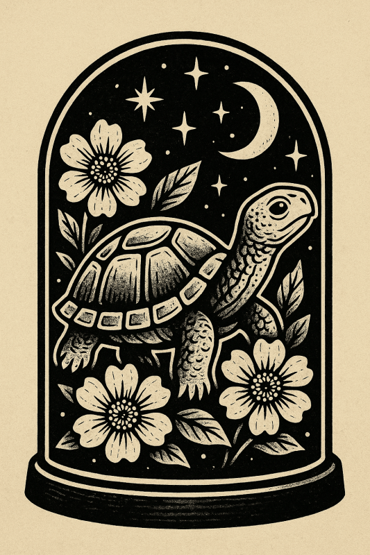Ilustracja Szklanej Kopuły Żółwia - CasaNookDecor