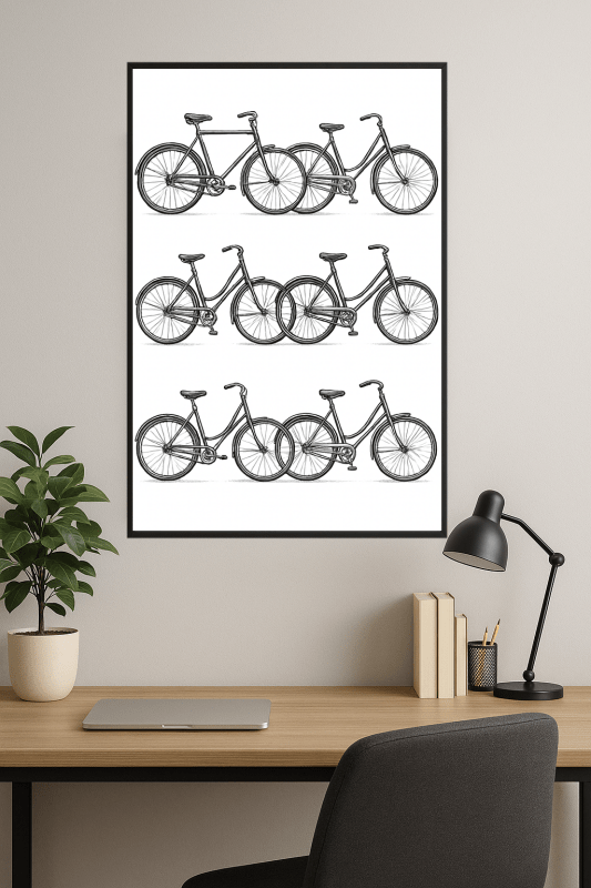 Ilustracje Rowerów Vintage - CasaNookDecor
