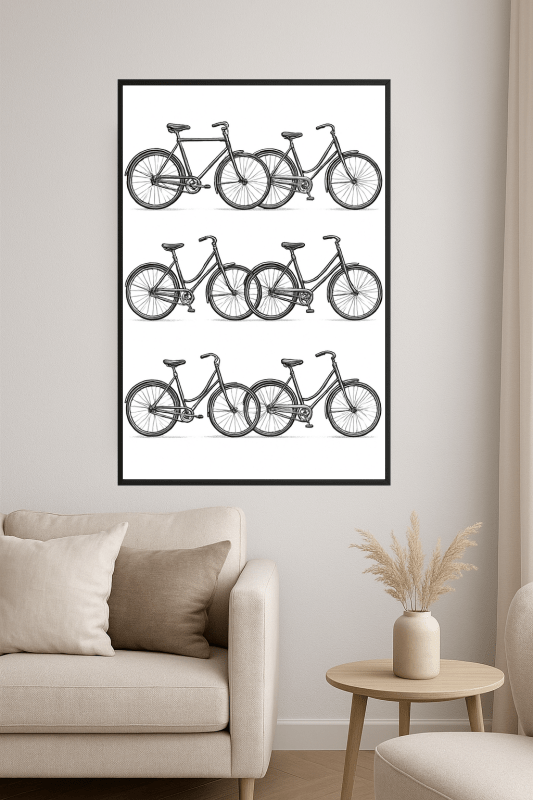 Ilustracje Rowerów Vintage - CasaNookDecor