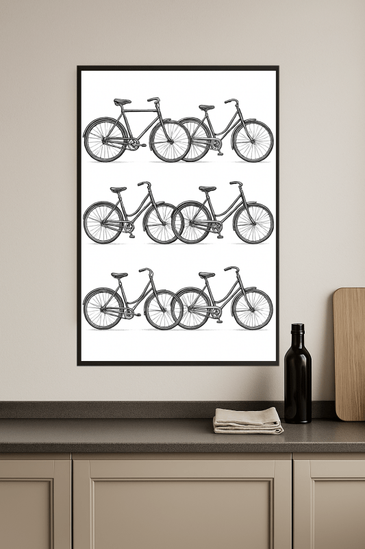 Ilustracje Rowerów Vintage - CasaNookDecor