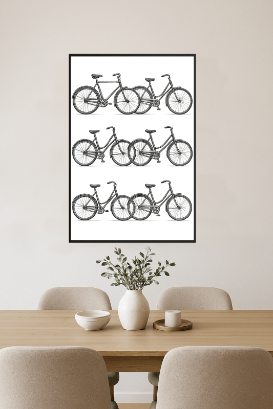 Ilustracje Rowerów Vintage - CasaNookDecor
