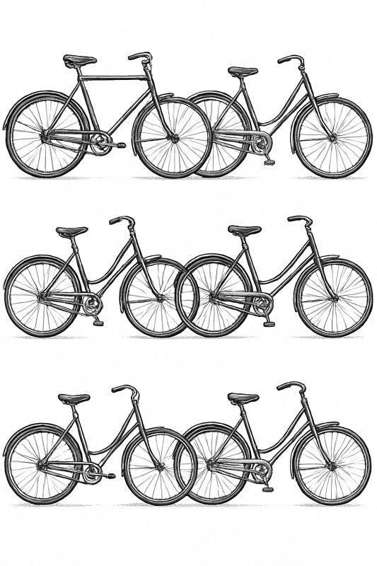 Ilustracje Rowerów Vintage - CasaNookDecor
