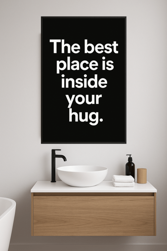 Inspirujący Plakat z Cytatem o Przytuleniu - CasaNookDecor