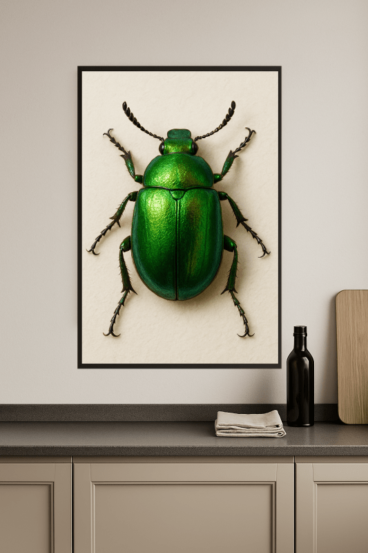 Irydescencyjny Zielony Wzór Żuka - CasaNookDecor