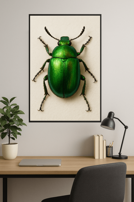 Irydescencyjny Zielony Wzór Żuka - CasaNookDecor