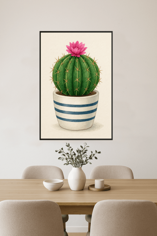 Kaktus W Paskowanym Doniczce - CasaNookDecor