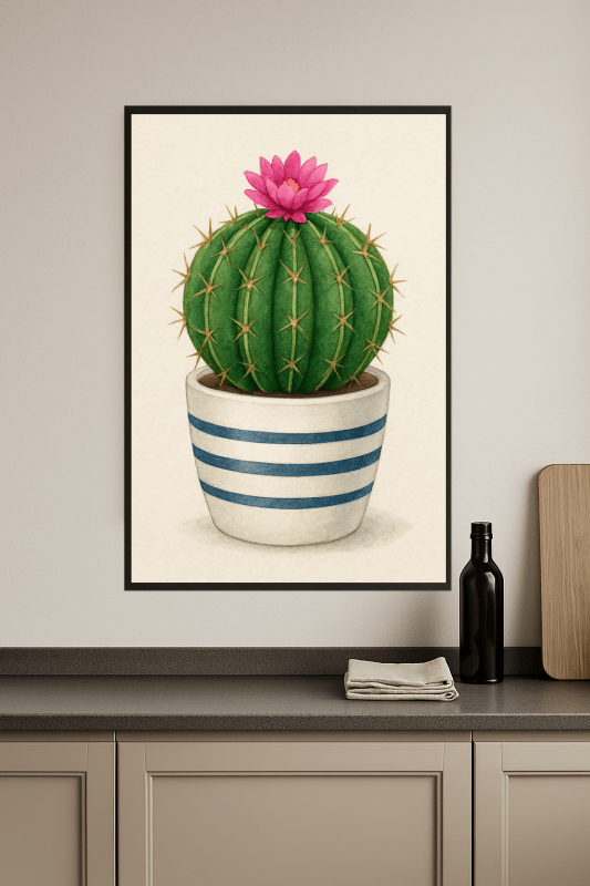 Kaktus W Paskowanym Doniczce - CasaNookDecor