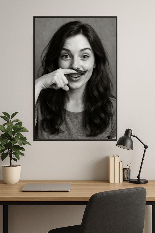 Kapryśny Portret Wąsów Z Palca - CasaNookDecor