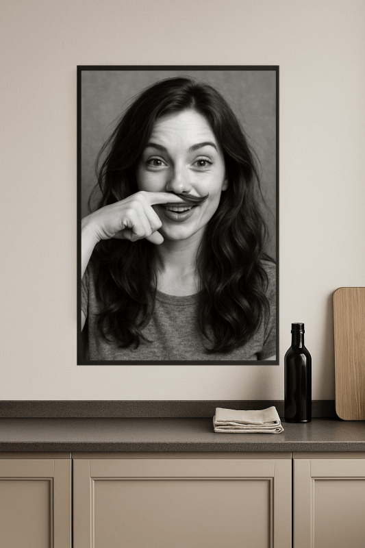 Kapryśny Portret Wąsów Z Palca - CasaNookDecor