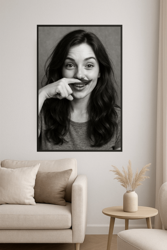 Kapryśny Portret Wąsów Z Palca - CasaNookDecor