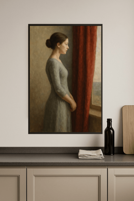 Kobieta Kontemplująca Przy Oknie - CasaNookDecor