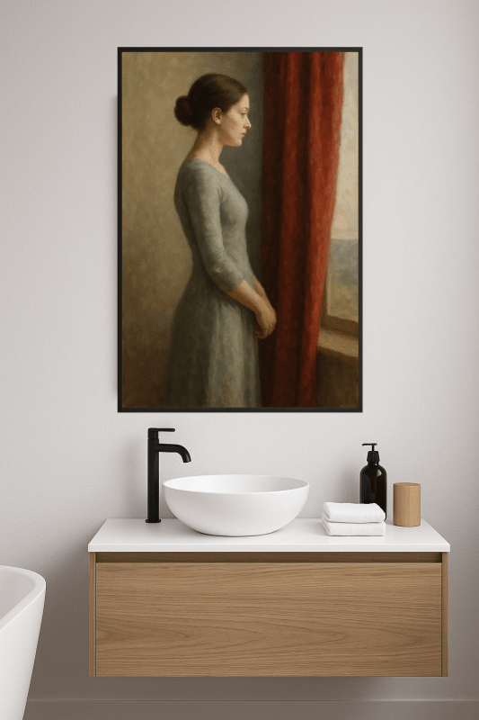 Kobieta Kontemplująca Przy Oknie - CasaNookDecor