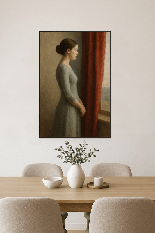 Kobieta Kontemplująca Przy Oknie - CasaNookDecor