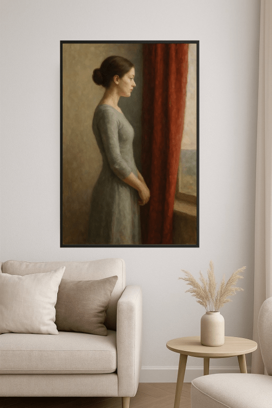 Kobieta Kontemplująca Przy Oknie - CasaNookDecor