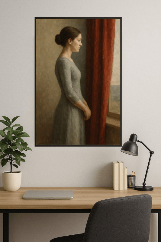 Kobieta Kontemplująca Przy Oknie - CasaNookDecor