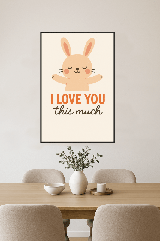 Kocham Cię Tak Bardzo - Plakat Artystyczny - CasaNookDecor