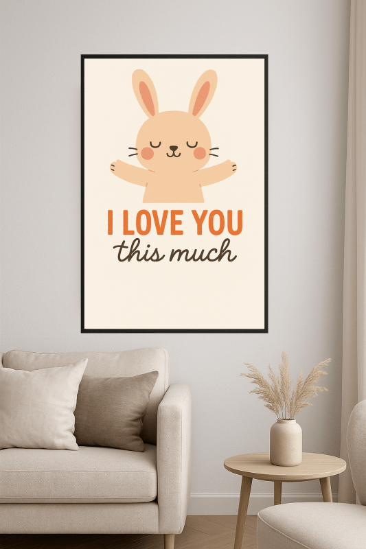 Kocham Cię Tak Bardzo - Plakat Artystyczny - CasaNookDecor