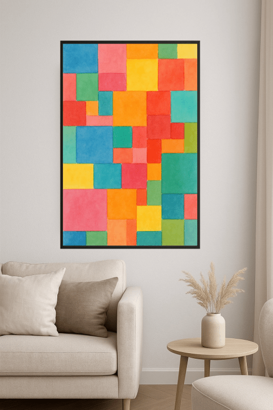 Kolorowa Abstrakcyjna Sztuka Geometryczna - CasaNookDecor