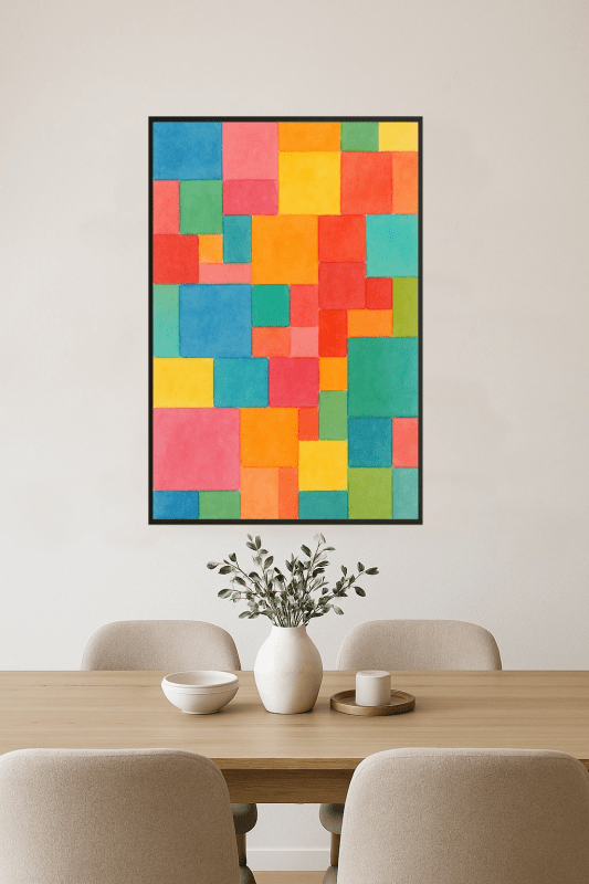 Kolorowa Abstrakcyjna Sztuka Geometryczna - CasaNookDecor