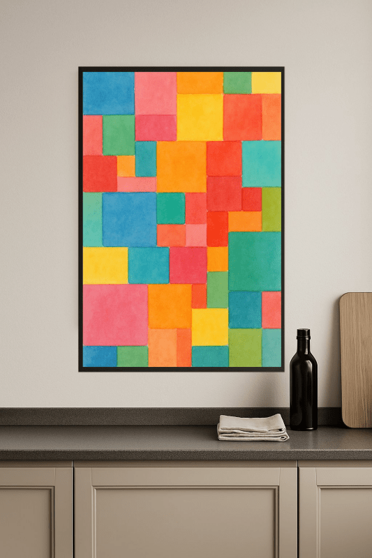 Kolorowa Abstrakcyjna Sztuka Geometryczna - CasaNookDecor