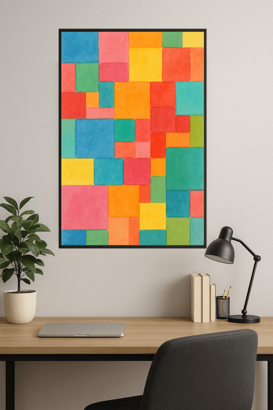 Kolorowa Abstrakcyjna Sztuka Geometryczna - CasaNookDecor
