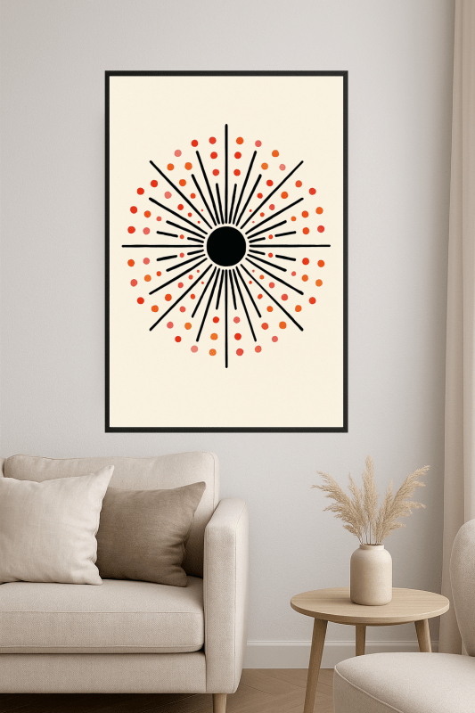 Kolorowa Słoneczna Grafika na Ścianę - CasaNookDecor