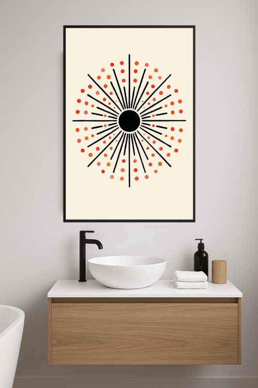 Kolorowa Słoneczna Grafika na Ścianę - CasaNookDecor