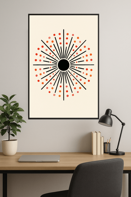 Kolorowa Słoneczna Grafika na Ścianę - CasaNookDecor
