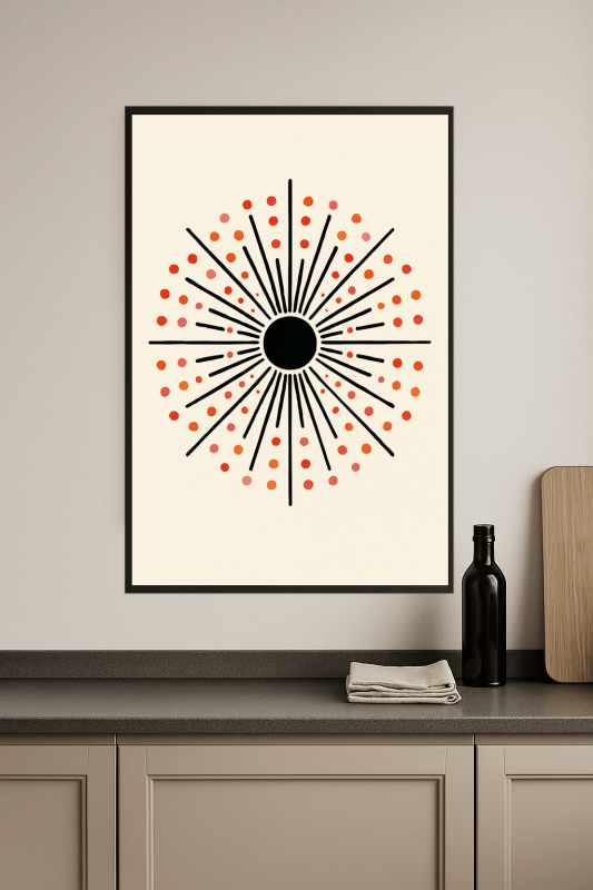 Kolorowa Słoneczna Grafika na Ścianę - CasaNookDecor