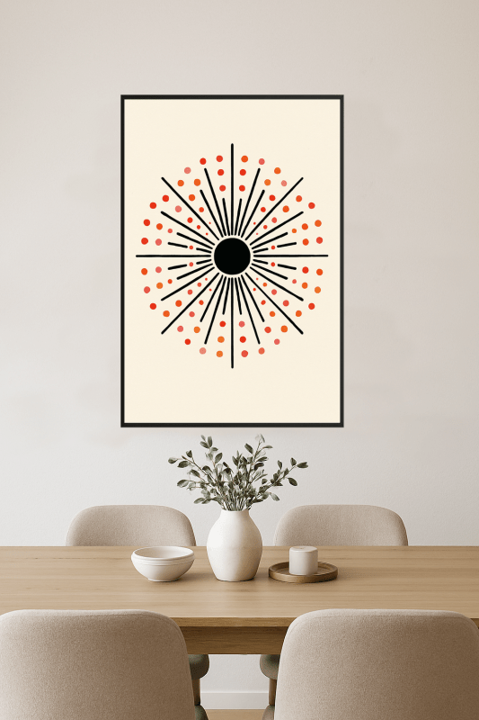 Kolorowa Słoneczna Grafika na Ścianę - CasaNookDecor