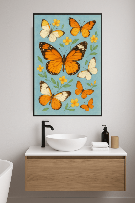 Kolorowa Sztuka Ścienna z Motylami - CasaNookDecor