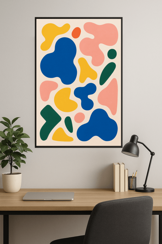 Kolorowe Abstrakcyjne Kształty - Plakat Sztuki - CasaNookDecor
