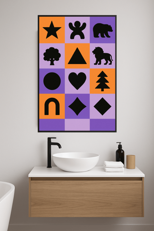 Kolorowe Kształty - Druk Sztuki - CasaNookDecor