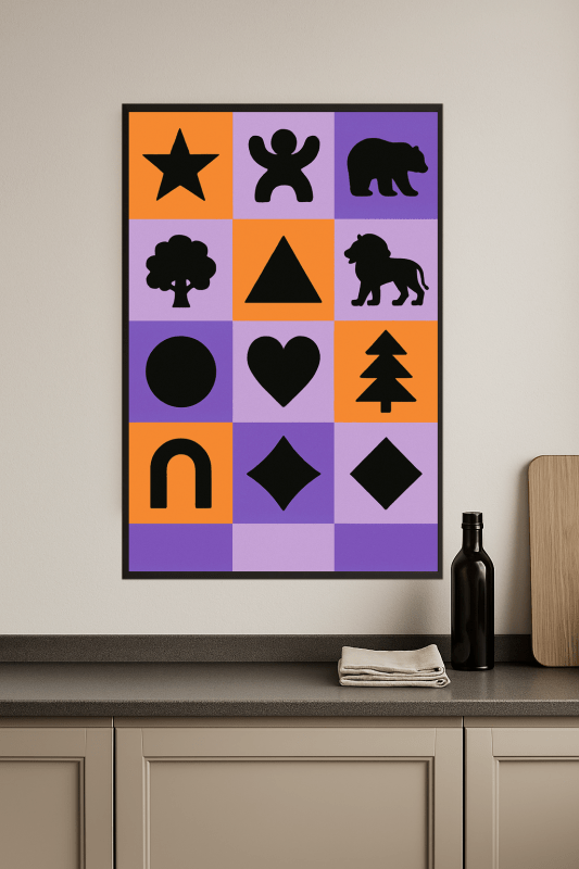Kolorowe Kształty - Druk Sztuki - CasaNookDecor