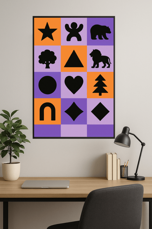 Kolorowe Kształty - Druk Sztuki - CasaNookDecor